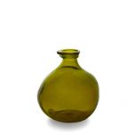 Grehom Recycled Glass Vase- Bubble (Olive Green); 18 cm Vase