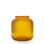 Grehom Recycled Glass Vase - Diamond (Orange); 18 cm Flower Vase