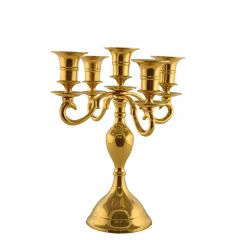 Grehom 5 Arm Candelabra - Pall Mall (Golden); 23 cm Candle Holder