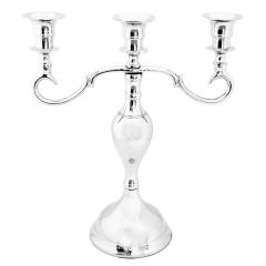 Grehom 3 Arm Candelabra - Silver; 29 cm Candle Holder