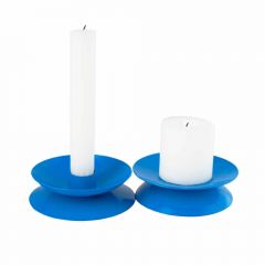 Grehom Reversible Candle Holder- Blue; Candlestick & Votive Holder