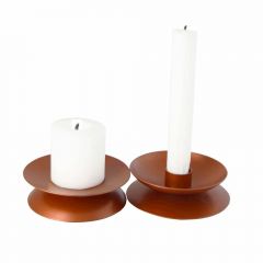Grehom Reversible Candle Holder- Copper; Candlestick & Votive Holder