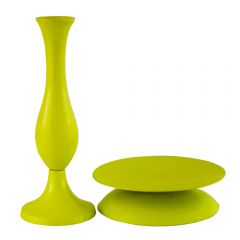 Grehom Metal Set of Bud Vase and Reversible Candle Holder- Green
