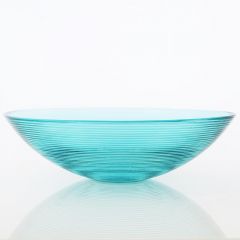 Grehom Recycled Glass Bowl - Ribbed (Blue); 30 cm Coloured Bowl