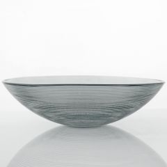 Grehom Recycled Glass Bowl - Ribbed (Grey); 30 cm Coloured Bowl