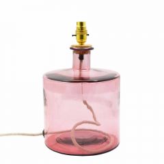 Grehom Table Lamp Base- Cylinder (Blush); 32 cm Recycled Glass Table Lamp Base