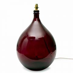 Grehom Lamp Base- Tear Drop (Burgundy); 62 cm Recycled Glass Lamp Base