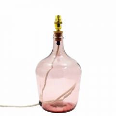 Grehom Table Lamp Base- Demijohn (Blush); 36 cm Recycled Glass Table Lamp Base