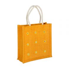 Grehom Hessian Gift Bag (Set of 2) - Mirrors Yellow