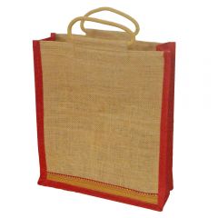 Grehom Hessian Bag Large - Red Zari