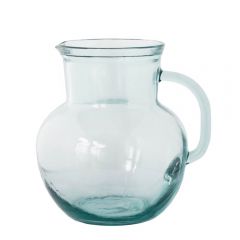 Grehom Recycled Glass Clear Jug - Pot Belly; 2.3 Litre Pitcher