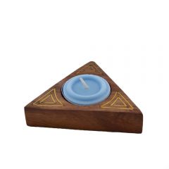 Grehom Tea Light Holder - Two Triangle with Brass Inlay