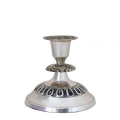 Grehom Candlestick- Antique Silver; Small