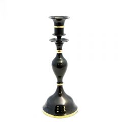 Grehom Candlestick - Pall Mall (Black Nickel); 23 cm candle holder