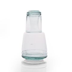 Grehom Glass Carafe & Tumbler - Surahi; Recycled Glass Bedside Carafe (Seconds)