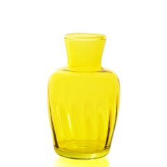 Grehom Recycled Glass Bud Vase - Pleats (Yellow); 11cm Vase