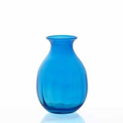 Grehom Recycled Glass Bud Vase - Olpe (Aqua Blue); 11cm Vase