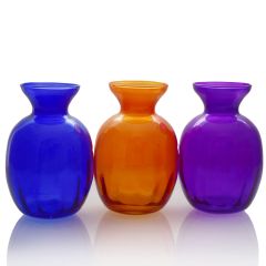 Grehom Recycled Glass Bud Vase (Set of 3) - Olpe; 11cm Vase (Carnelian)