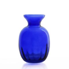 Grehom Recycled Glass Bud Vase - Olpe (Cobalt Blue); 11cm Vase