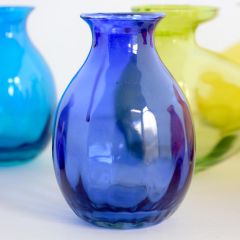 Grehom Recycled Glass Bud Vase - Olpe (Cobalt Blue); 11 cm Vase; Set of 2 (SECONDS)
