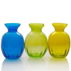 Grehom Recycled Glass Bud Vase (Set of 3) - Olpe; 11cm Vase (Verdant)