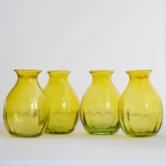 Grehom Recycled Glass Bud Vase - Olpe (Orange); 11 cm Vase; Set of 4 (SECONDS)
