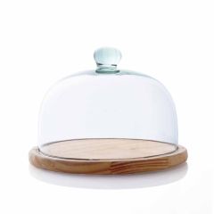 Grehom Recycled Glass Dome & Wooden Base
