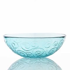 Grehom Recycled Glass Bowl (32 cm) - Swirls ( Blue)