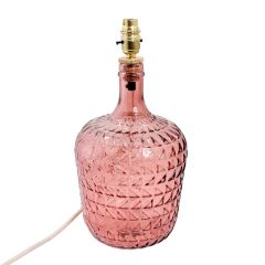 Grehom Table Lamp Base- Torres (Blush); 36 cm Recycled Glass Table Lamp Base