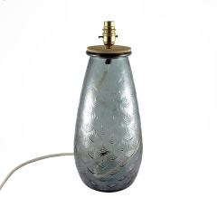 Grehom Table Lamp Base- Palm (Grey); 40 cm Recycled Glass Table Lamp Base