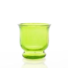 Grehom Recycled Glass Hurricane Lamp (9 cm) - Green; Delivered with a tealight