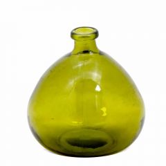 Grehom Recycled Glass Vase- Bubble (Olive Green); 33 cm Vase