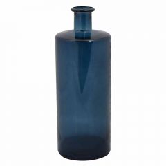Grehom Recycled Glass Vase- Cylinder (Dark Blue); 40 cm Vase