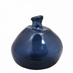 Grehom Recycled Glass Vase- Bubble (Dark Blue); 23 cm Vase