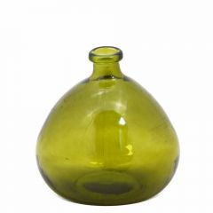 Grehom Recycled Glass Vase- Bubble (Olive Green); 23 cm Vase