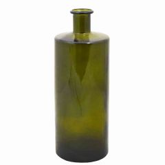 Grehom Recycled Glass Vase- Cylinder (Olive Green); 40 cm Vase