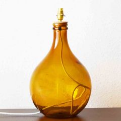 Grehom Lamp Base- Tear Drop (Orange) ; 49 cm Recycled Glass Lamp Base