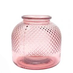 Grehom Recycled Glass Vase - Diamond (Blush); 22 cm Flower Vase