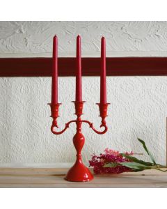 Grehom 3 Arm Candelabra - Pall Mall (Red); 23 cm Candle Holder