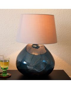 Grehom Table Lamp Base- Dark Blue; 39 cm Recycled Glass Table Lamp Base