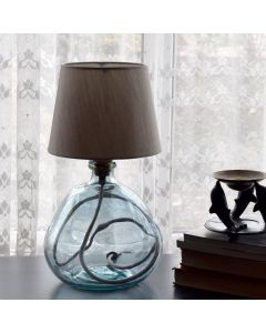 Grehom Table Lamp Base Light Blue- 32 cm Recycled Glass Table Lamp Base