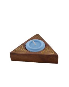 Grehom Tea Light Holder - Two Triangle with Brass Inlay