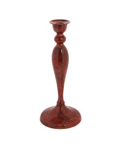 Grehom Single Candle Holder - Patina Red Tower; Large Candlestick