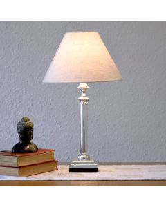 Grehom Table Lamp Base - Fountain (Silver); 33 cm Tall Brass Lamp