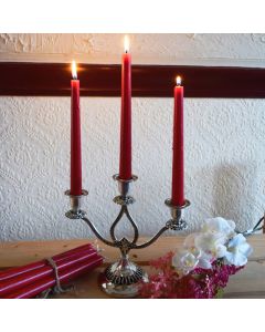 Grehom 3 Arm Candelabra - Antique Silver; 19 cm Candle Holder