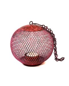Grehom Tea Light Holder - Cage (Patina Red); Indoor Metal Lantern