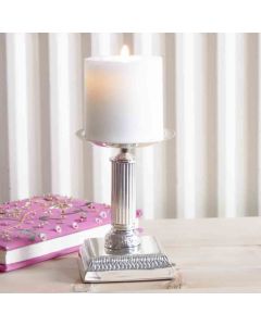 Grehom Pillar & Votive Candle Holder - Silver Fountain (Small)