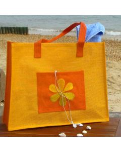 Grehom Hessian Gift Bag - Yellow Flower