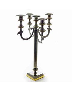 Grehom 5 Arm Candelabra - Black Nickel Fountain; 40cm brass candle holder