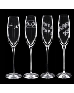 Grehom Crystal Champagne Glasses - Set of 4